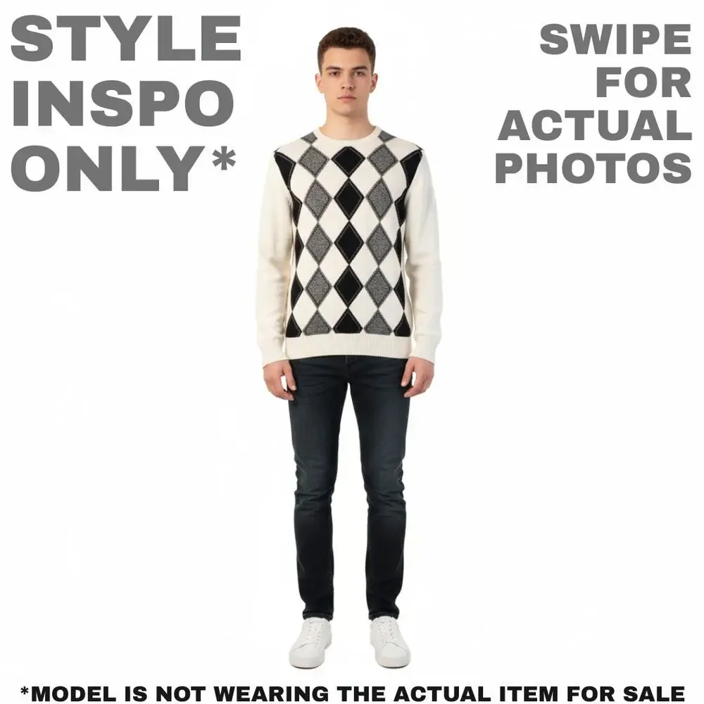 Vintage Geoffrey Beene Small Men's Argyle Sweater [0425] - Picture 2 of 8